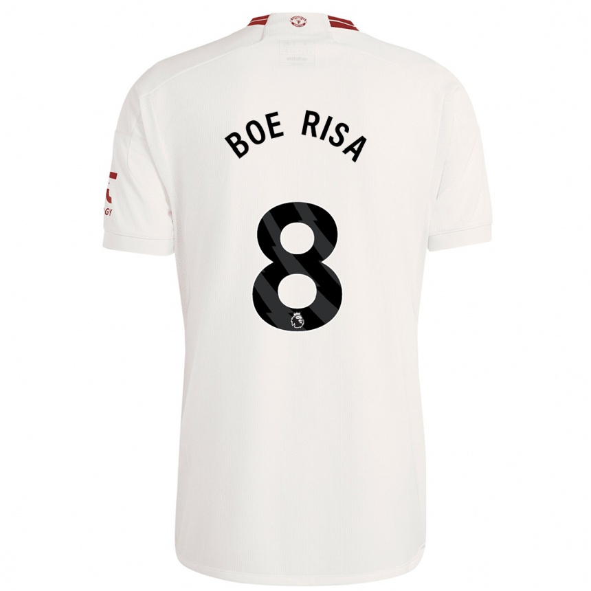 キッズフットボールヴィルデ・ボー・リサ#8白サードユニフォームシャツ2023/24ジャージーユニフォーム