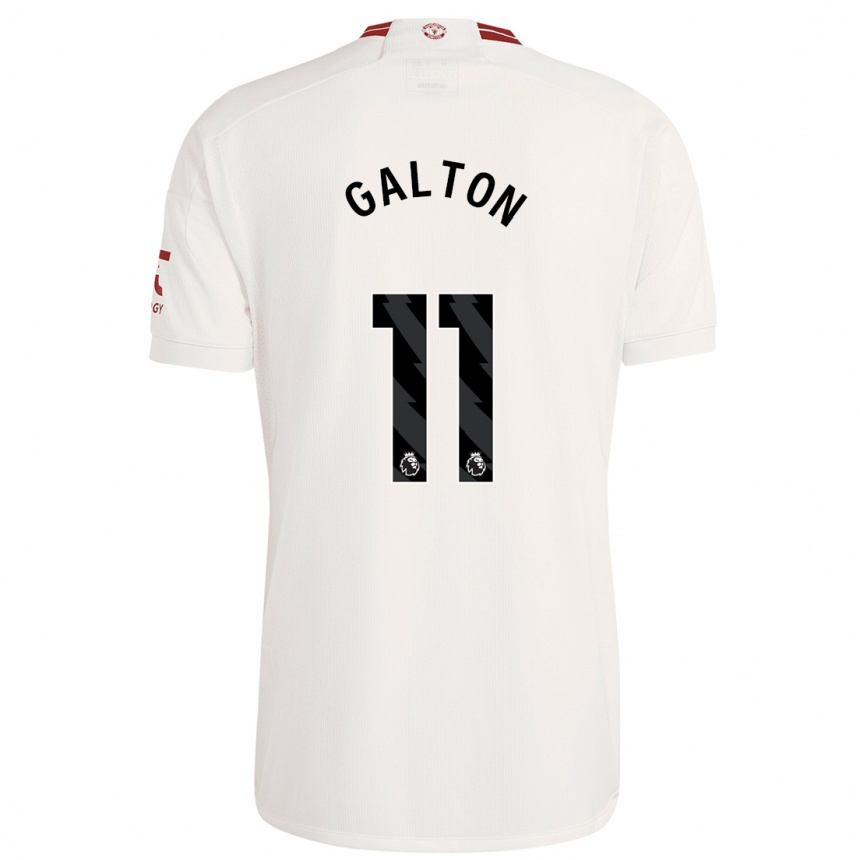 キッズフットボールリア・ガルトン#11白サードユニフォームシャツ2023/24ジャージーユニフォーム