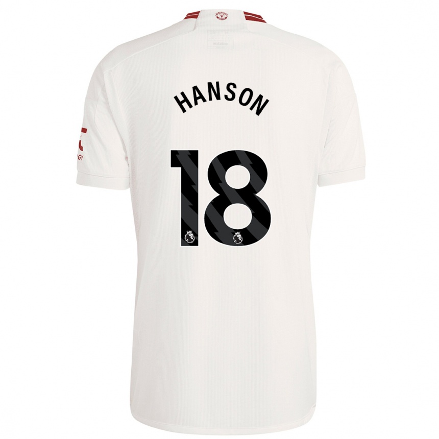 キッズフットボールカースティ・ハンソン#18白サードユニフォームシャツ2023/24ジャージーユニフォーム