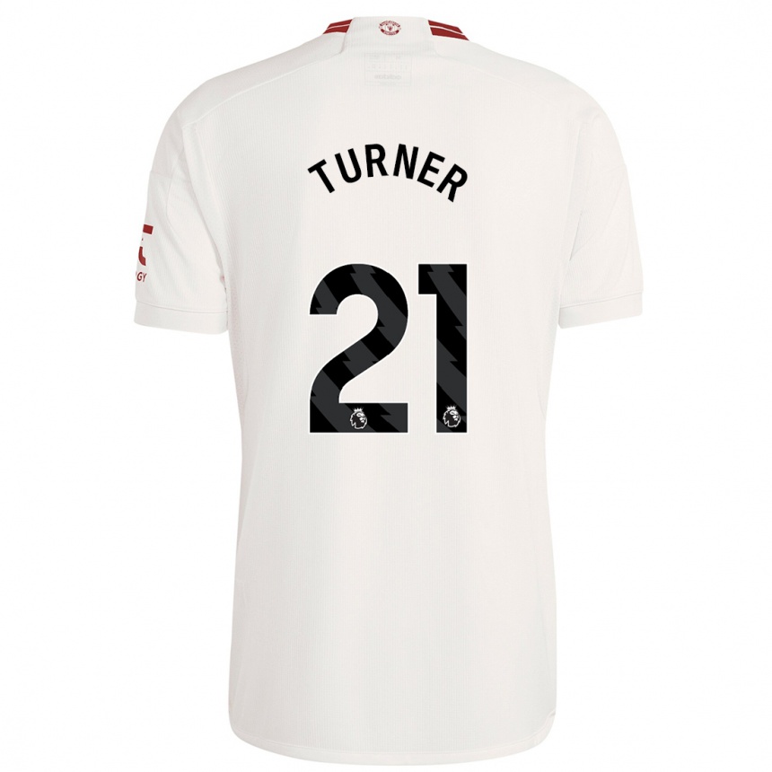 キッズフットボールミリー・ターナー#21白サードユニフォームシャツ2023/24ジャージーユニフォーム