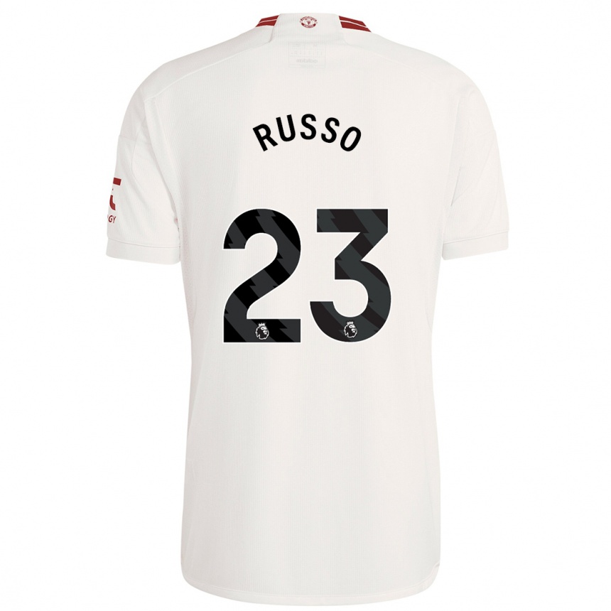 キッズフットボールアレッシア・ルッソ#23白サードユニフォームシャツ2023/24ジャージーユニフォーム