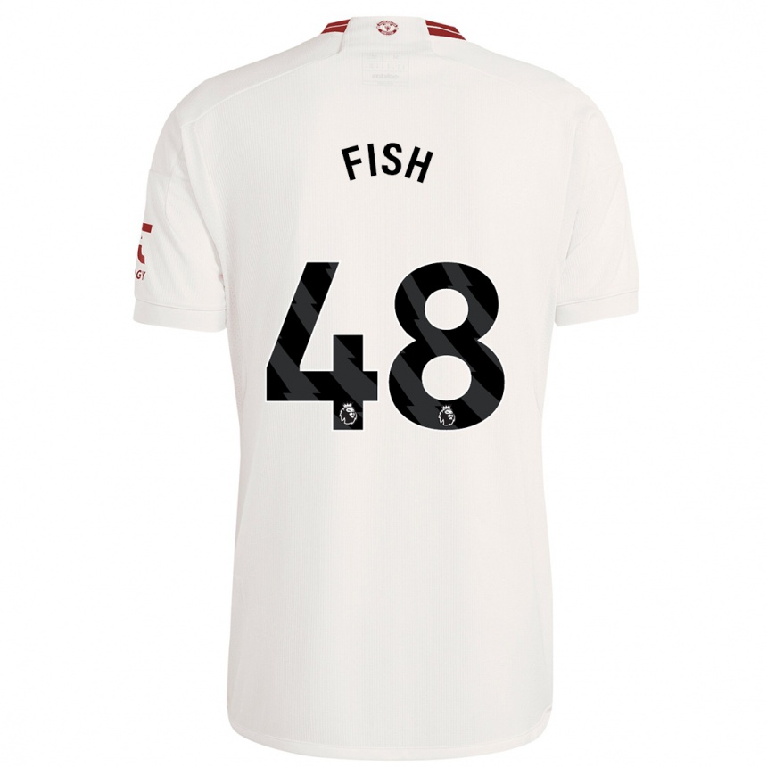 キッズフットボールウィル・フィッシュ#48白サードユニフォームシャツ2023/24ジャージーユニフォーム