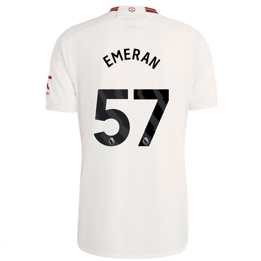 キッズフットボールノーム・エメラン#57白サードユニフォームシャツ2023/24ジャージーユニフォーム