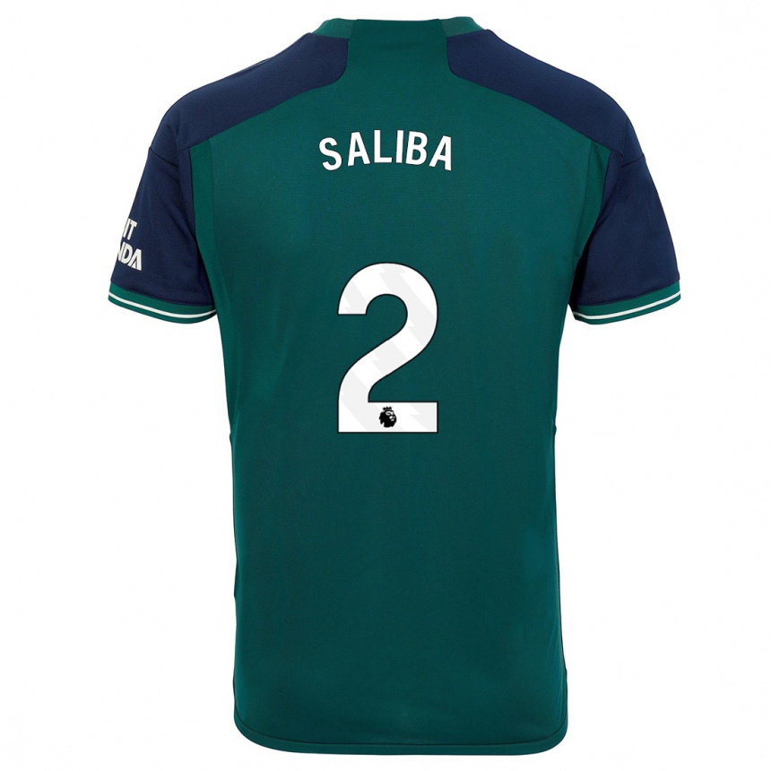キッズフットボールウィリアン・サリバ#2緑サードユニフォームシャツ2023/24ジャージーユニフォーム