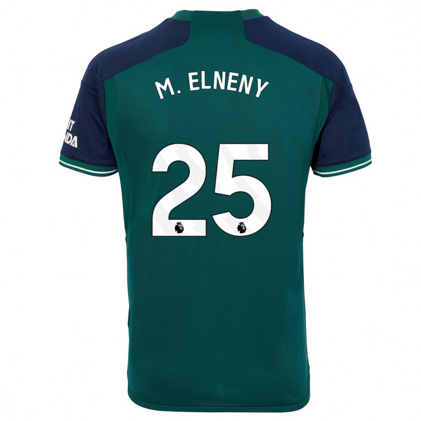 キッズフットボールモハメド・エルネニー#25緑サードユニフォームシャツ2023/24ジャージーユニフォーム