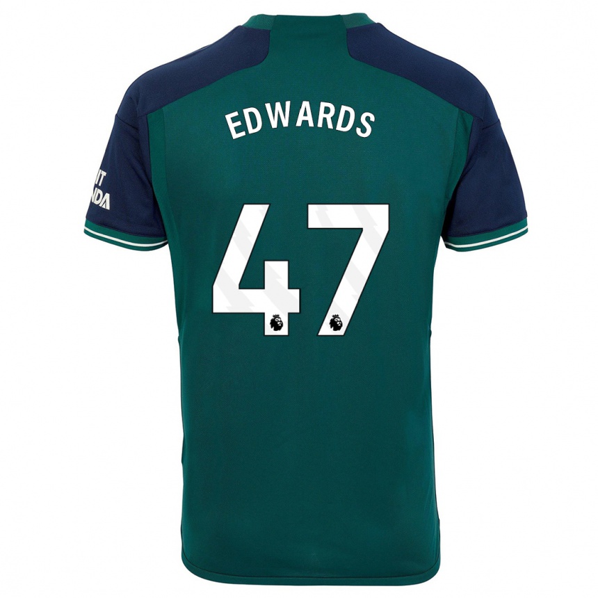 キッズフットボールカヨン・エドワーズ#47緑サードユニフォームシャツ2023/24ジャージーユニフォーム