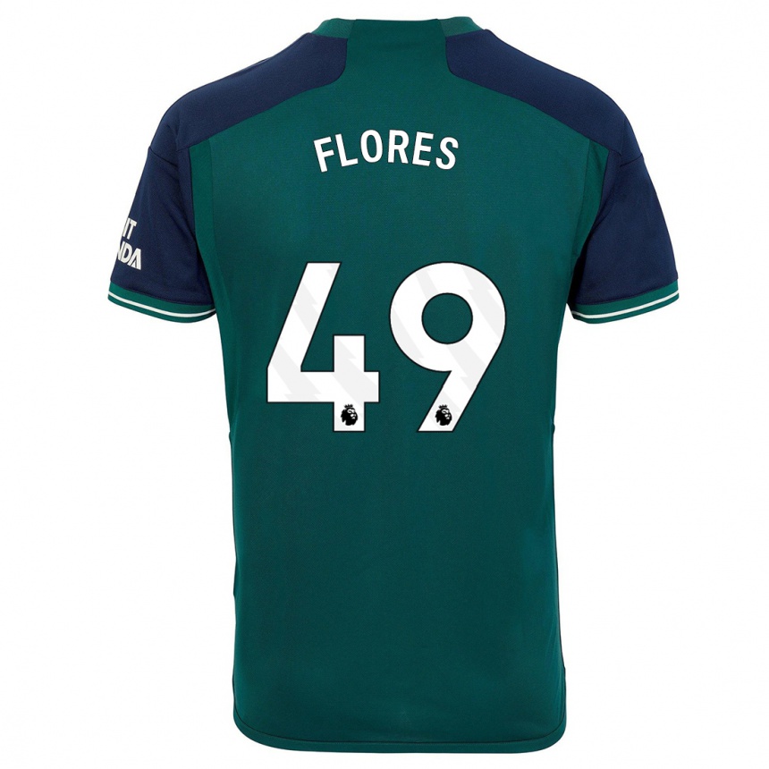 キッズフットボールマルセロ・フローレス#49緑サードユニフォームシャツ2023/24ジャージーユニフォーム