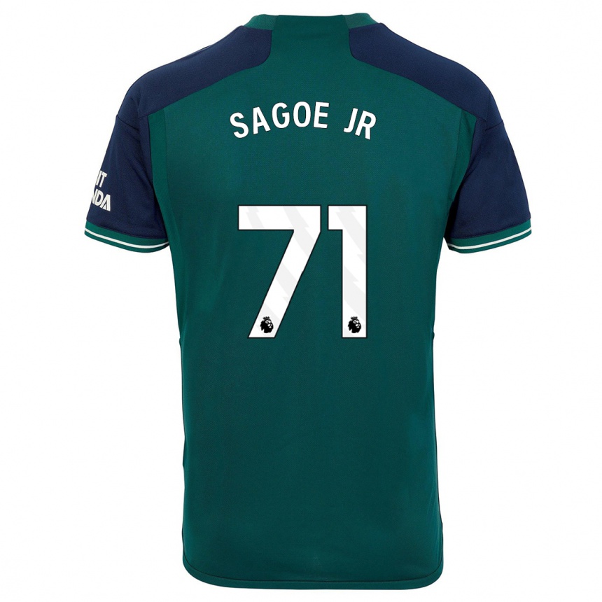 キッズフットボールチャールズ・サゴ・ジュニア#71緑サードユニフォームシャツ2023/24ジャージーユニフォーム