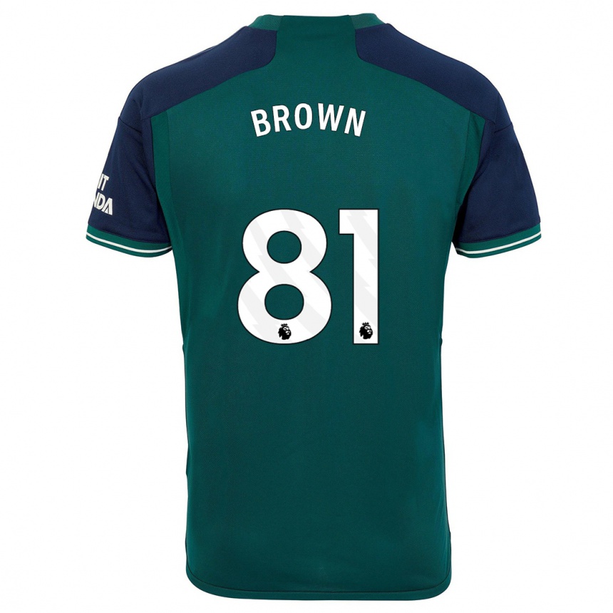 キッズフットボールホセ・ルイス・ブラウン#81緑サードユニフォームシャツ2023/24ジャージーユニフォーム