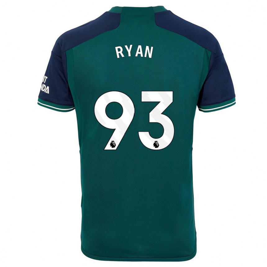 キッズフットボールベルト・ライアン#93緑サードユニフォームシャツ2023/24ジャージーユニフォーム