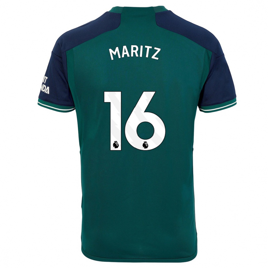 キッズフットボールノエル・マリッツ#16緑サードユニフォームシャツ2023/24ジャージーユニフォーム