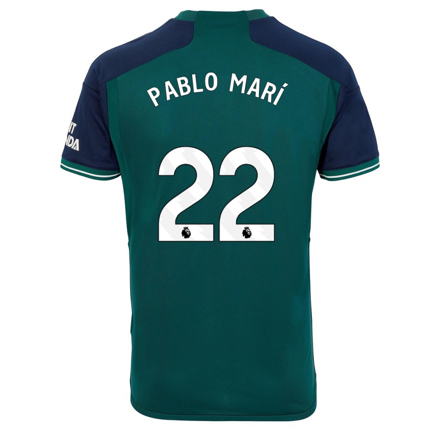 キッズフットボールパブロ・マリ#22緑サードユニフォームシャツ2023/24ジャージーユニフォーム