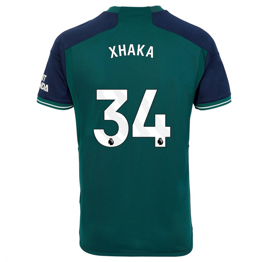 キッズフットボールグラニト・ジャカ#34緑サードユニフォームシャツ2023/24ジャージーユニフォーム