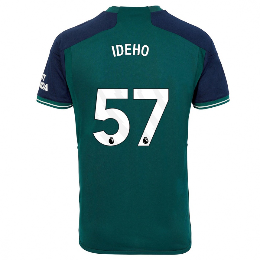 キッズフットボールジョエル・イデホ#57緑サードユニフォームシャツ2023/24ジャージーユニフォーム