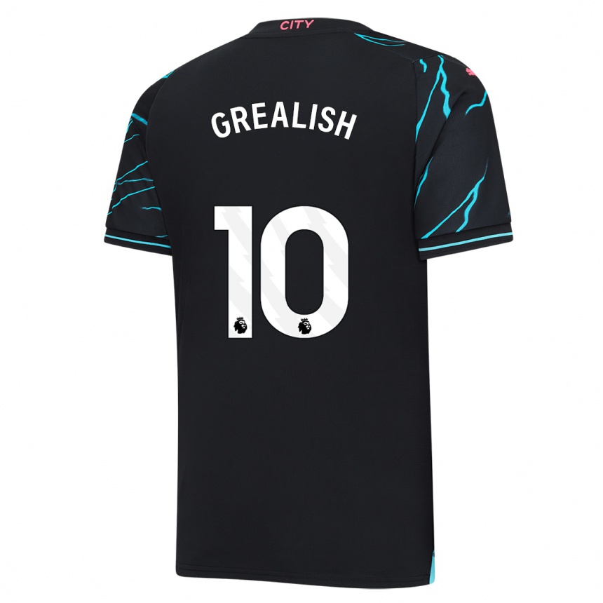 キッズフットボールジャック・グリーリッシュ#10濃紺サードユニフォームシャツ2023/24ジャージーユニフォーム