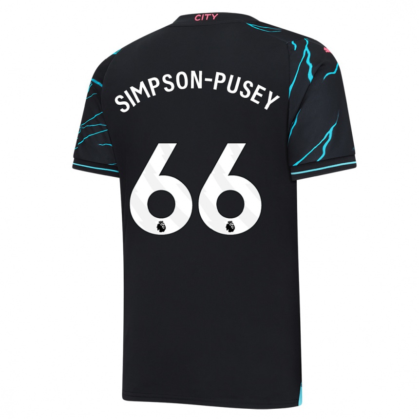 キッズフットボールジャフマイ・シンプソン・ピュゼー#66濃紺サードユニフォームシャツ2023/24ジャージーユニフォーム