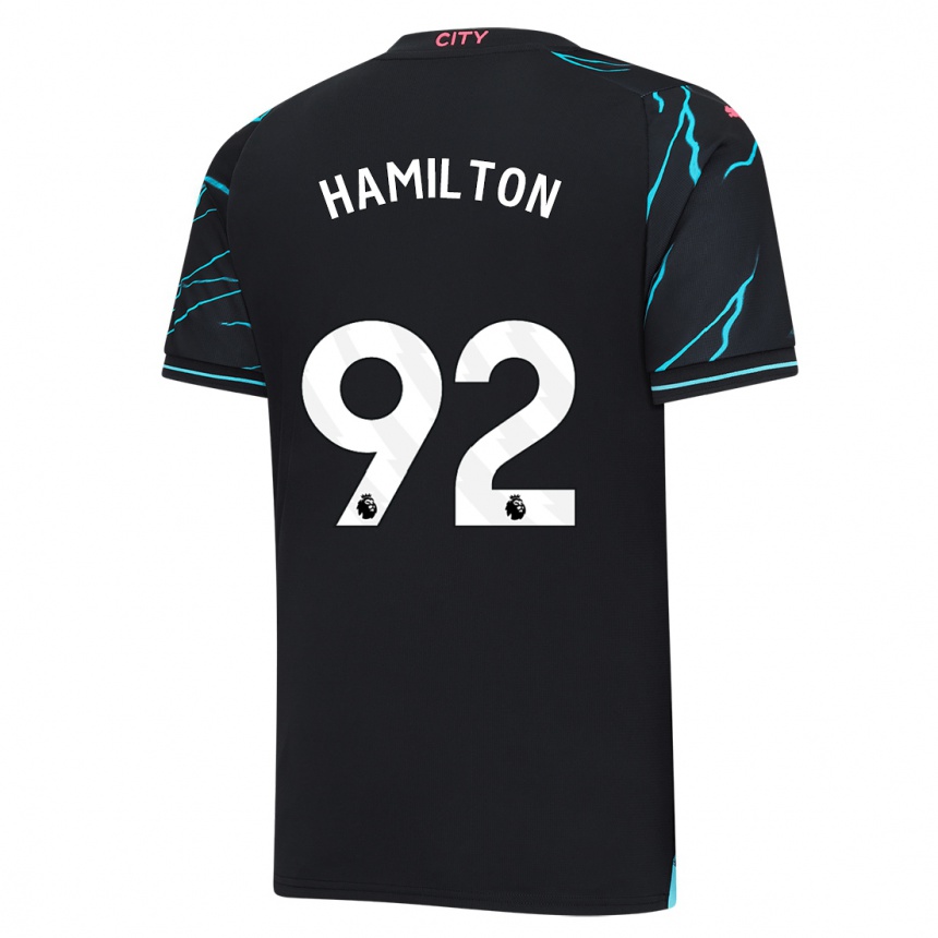 キッズフットボールマイカハミルトン#92濃紺サードユニフォームシャツ2023/24ジャージーユニフォーム