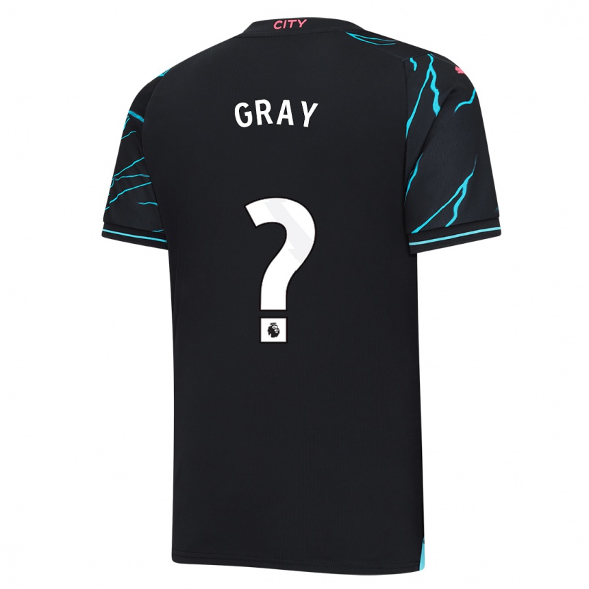 キッズフットボールチャーリー・グレイ#0濃紺サードユニフォームシャツ2023/24ジャージーユニフォーム