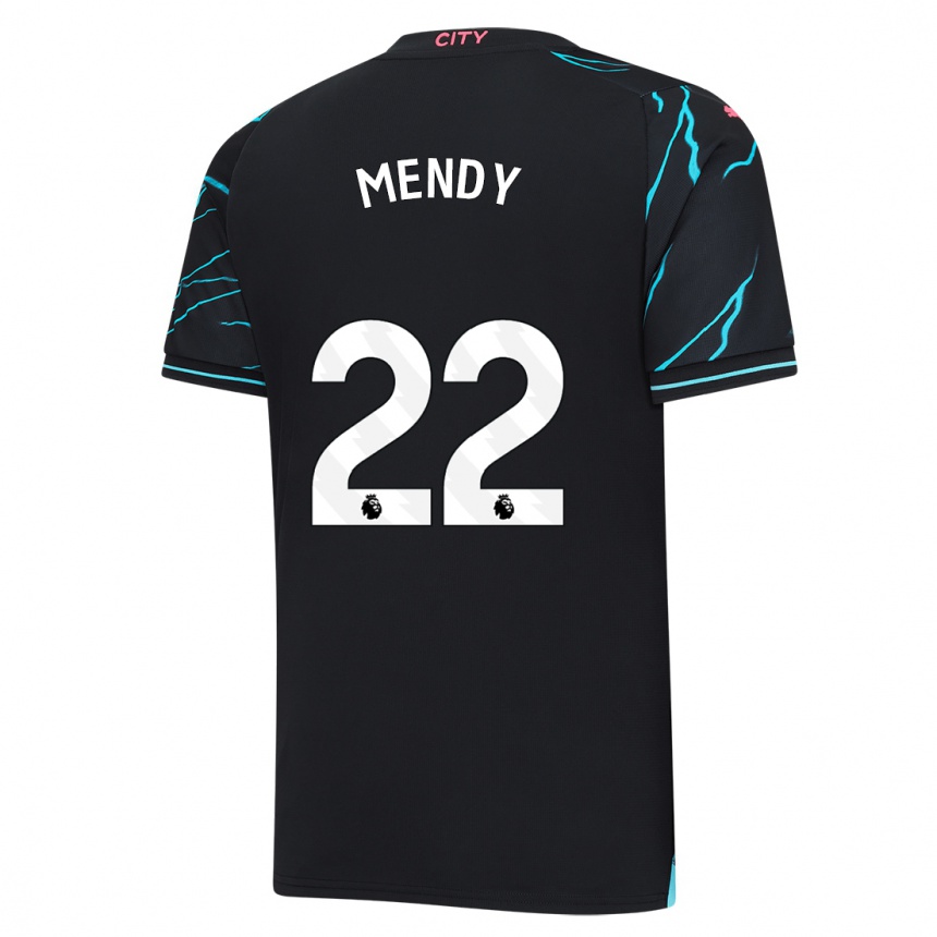 キッズフットボールバンジャマン・メンディ#22濃紺サードユニフォームシャツ2023/24ジャージーユニフォーム
