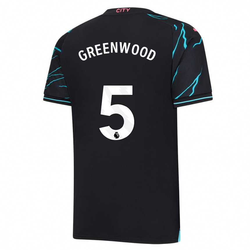 キッズフットボールアレックス・グリーンウッド#5濃紺サードユニフォームシャツ2023/24ジャージーユニフォーム