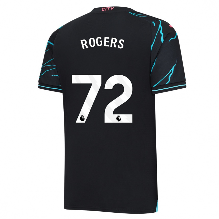 キッズフットボールモーガン・ロジャーズ#72濃紺サードユニフォームシャツ2023/24ジャージーユニフォーム