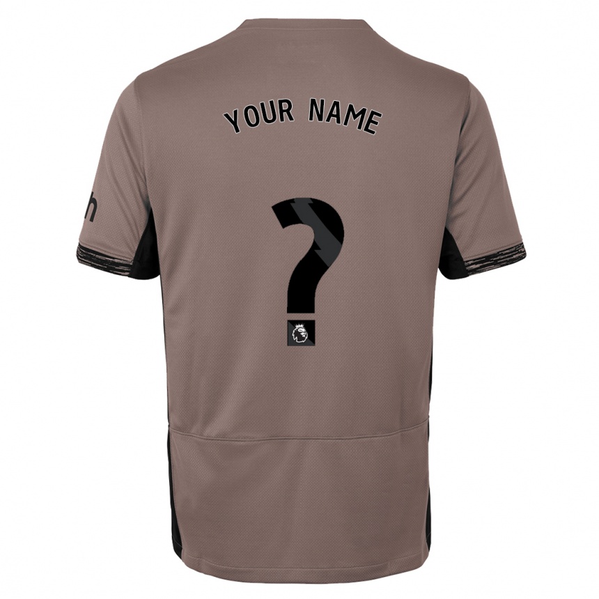 キッズフットボールあなたの名前#0ダークベージュサードユニフォームシャツ2023/24ジャージーユニフォーム