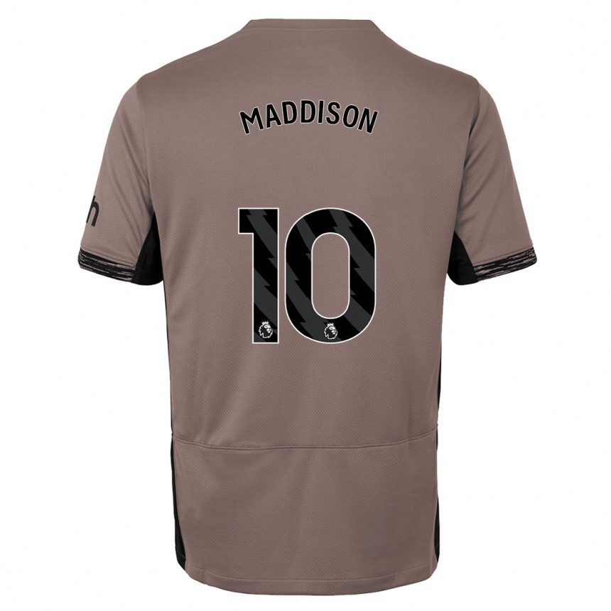 キッズフットボールジェームズ・マディソン#10ダークベージュサードユニフォームシャツ2023/24ジャージーユニフォーム
