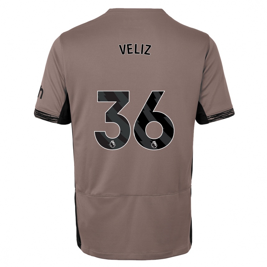 キッズフットボールアレホ・ベリス#36ダークベージュサードユニフォームシャツ2023/24ジャージーユニフォーム