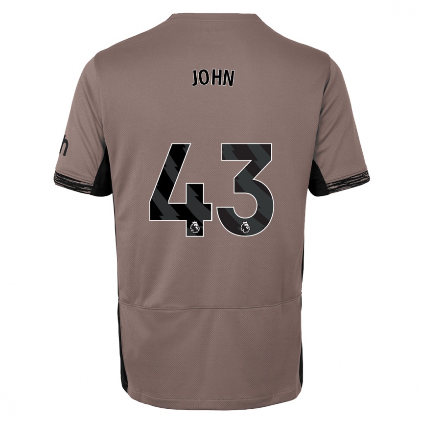 キッズフットボールナイル・ジョン#43ダークベージュサードユニフォームシャツ2023/24ジャージーユニフォーム
