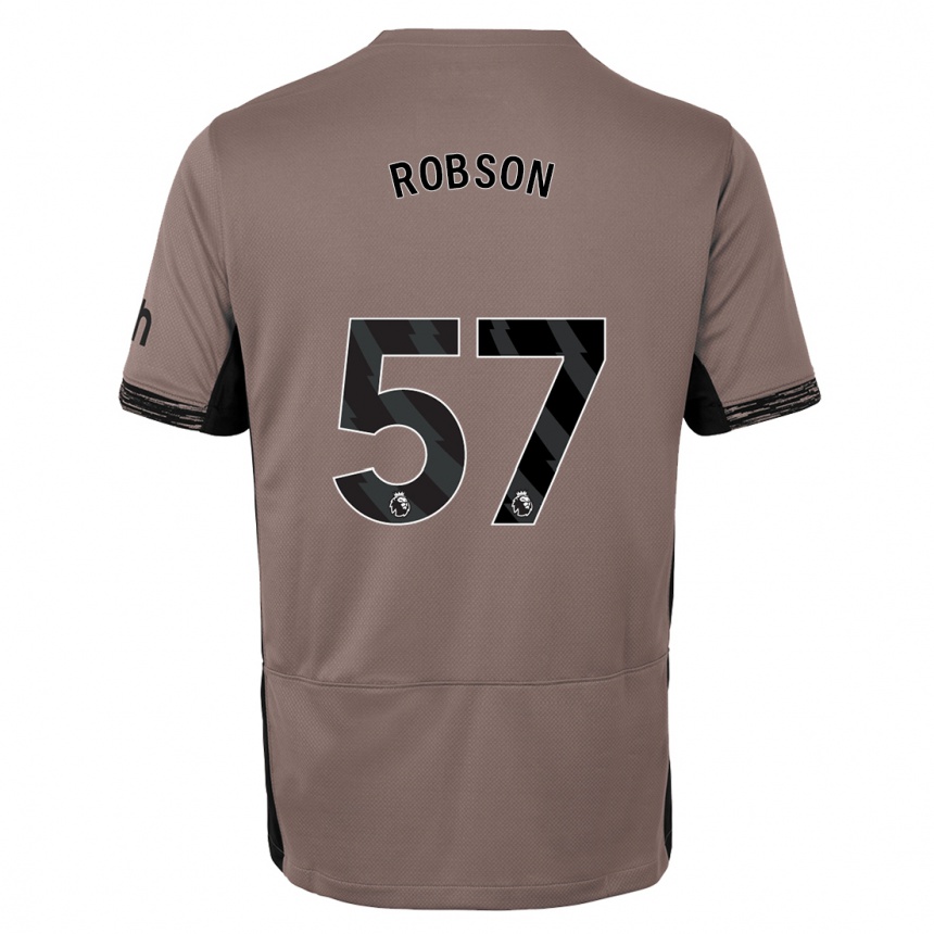 キッズフットボールマックス・ロブソン#57ダークベージュサードユニフォームシャツ2023/24ジャージーユニフォーム