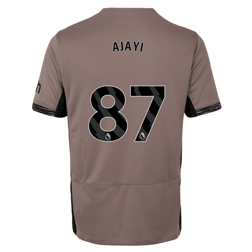 キッズフットボールダモラ・アジャイ#87ダークベージュサードユニフォームシャツ2023/24ジャージーユニフォーム