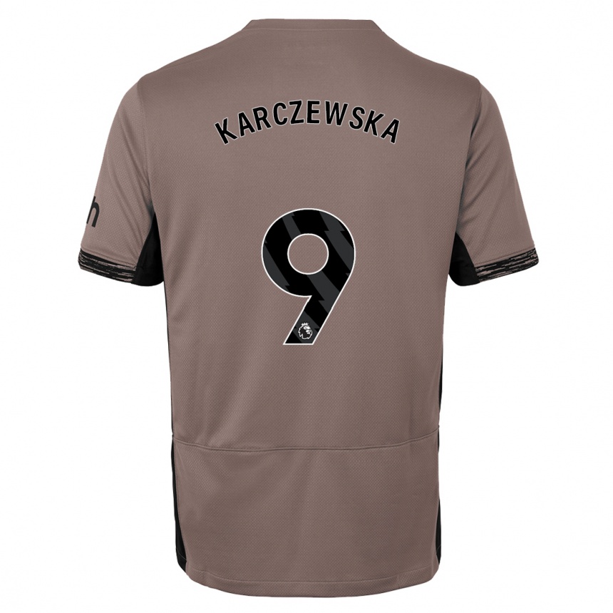 キッズフットボールニコラ・カルチェフスカ#9ダークベージュサードユニフォームシャツ2023/24ジャージーユニフォーム