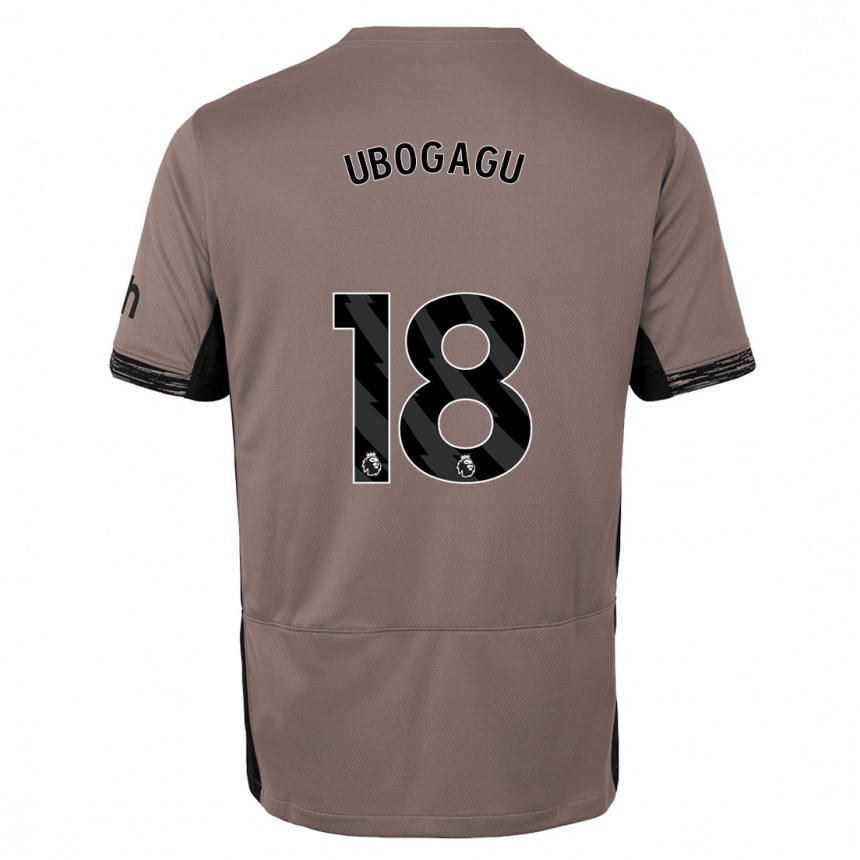 キッズフットボールチオマ・ウボガグ#18ダークベージュサードユニフォームシャツ2023/24ジャージーユニフォーム