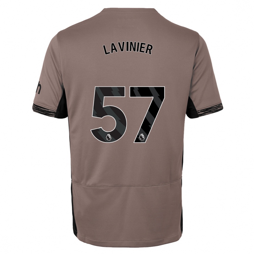 キッズフットボールマルセル・ラヴィニアー#57ダークベージュサードユニフォームシャツ2023/24ジャージーユニフォーム