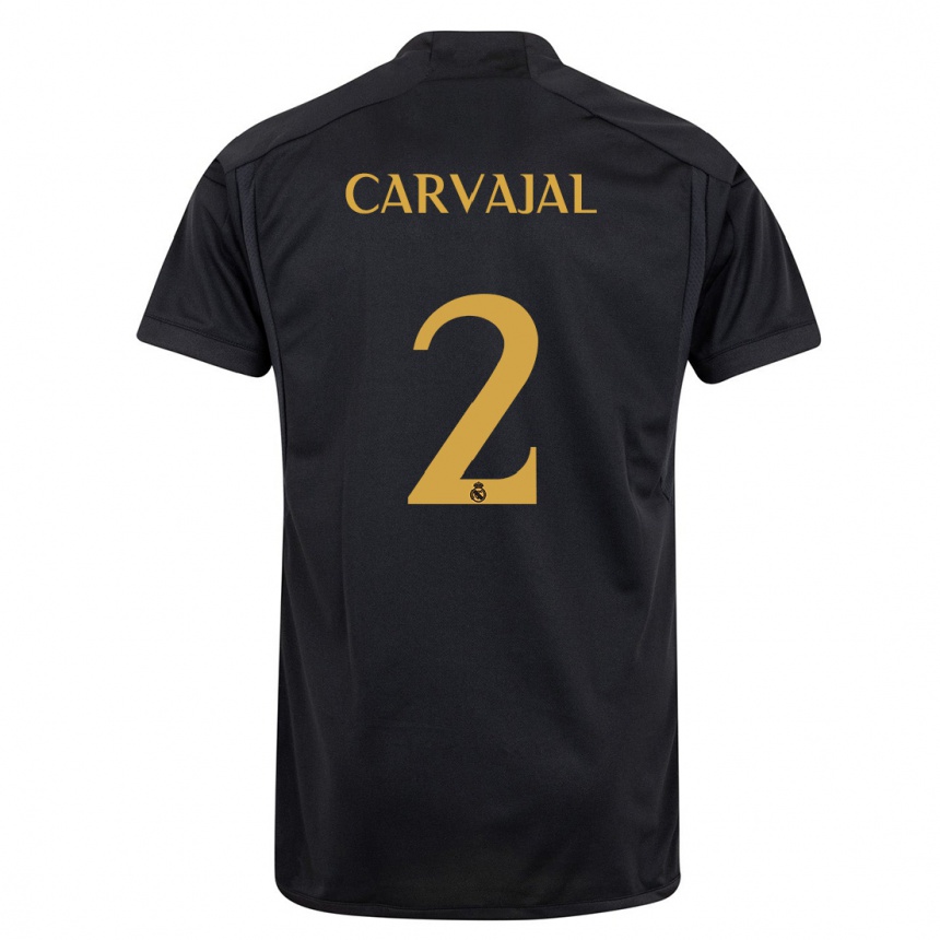 キッズフットボールダニエル・カルバハル#2黒サードユニフォームシャツ2023/24ジャージーユニフォーム