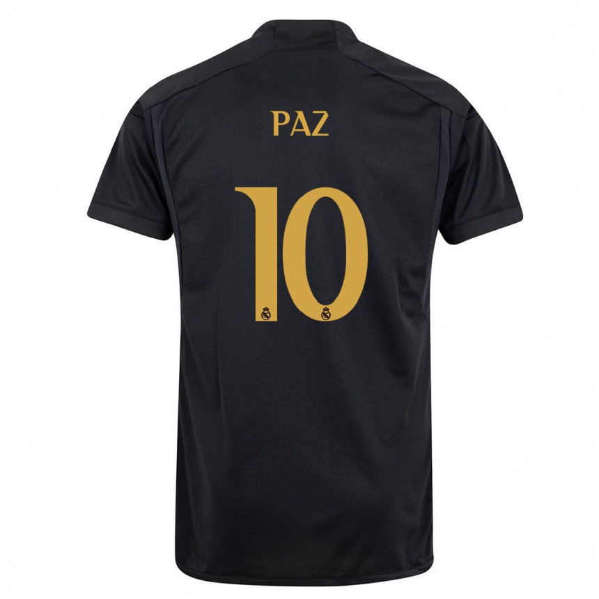 キッズフットボールニコラス・パス#10黒サードユニフォームシャツ2023/24ジャージーユニフォーム