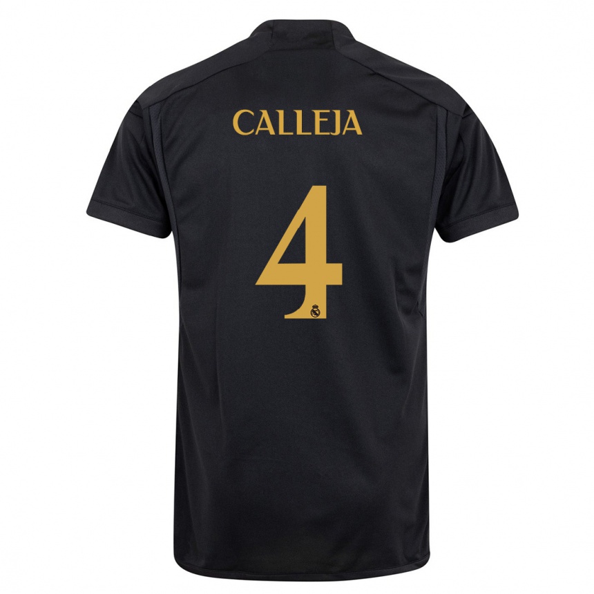 キッズフットボールハイメ・カレハ#4黒サードユニフォームシャツ2023/24ジャージーユニフォーム