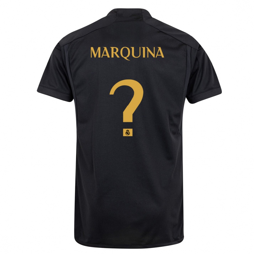 キッズフットボールギレルモマルキナ#0黒サードユニフォームシャツ2023/24ジャージーユニフォーム