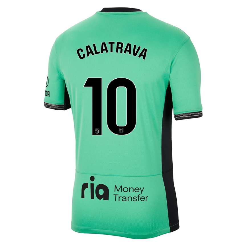 キッズフットボールアレックス・カラトラバ#10スプリンググリーンサードユニフォームシャツ2023/24ジャージーユニフォーム