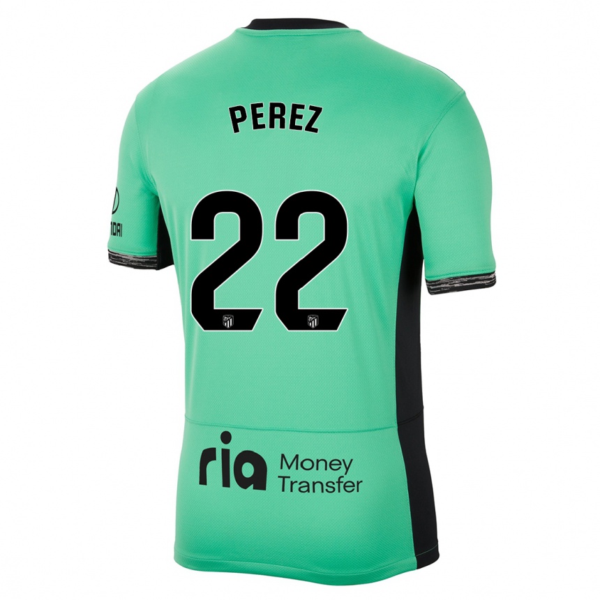キッズフットボールパブロ・ペレス#22スプリンググリーンサードユニフォームシャツ2023/24ジャージーユニフォーム