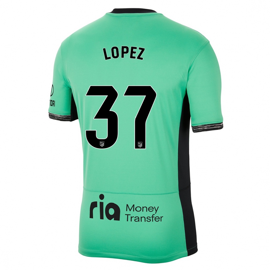キッズフットボールアレックスロペス#37スプリンググリーンサードユニフォームシャツ2023/24ジャージーユニフォーム