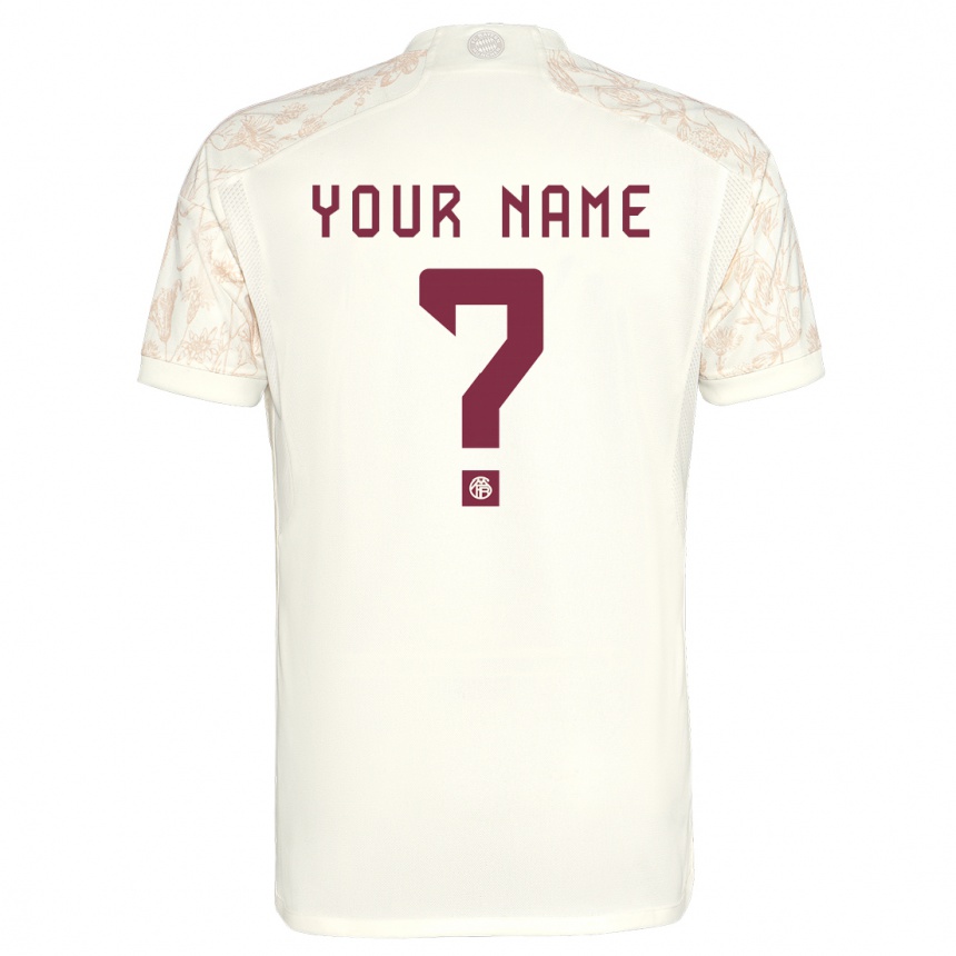 キッズフットボールあなたの名前#0オフホワイトサードユニフォームシャツ2023/24ジャージーユニフォーム