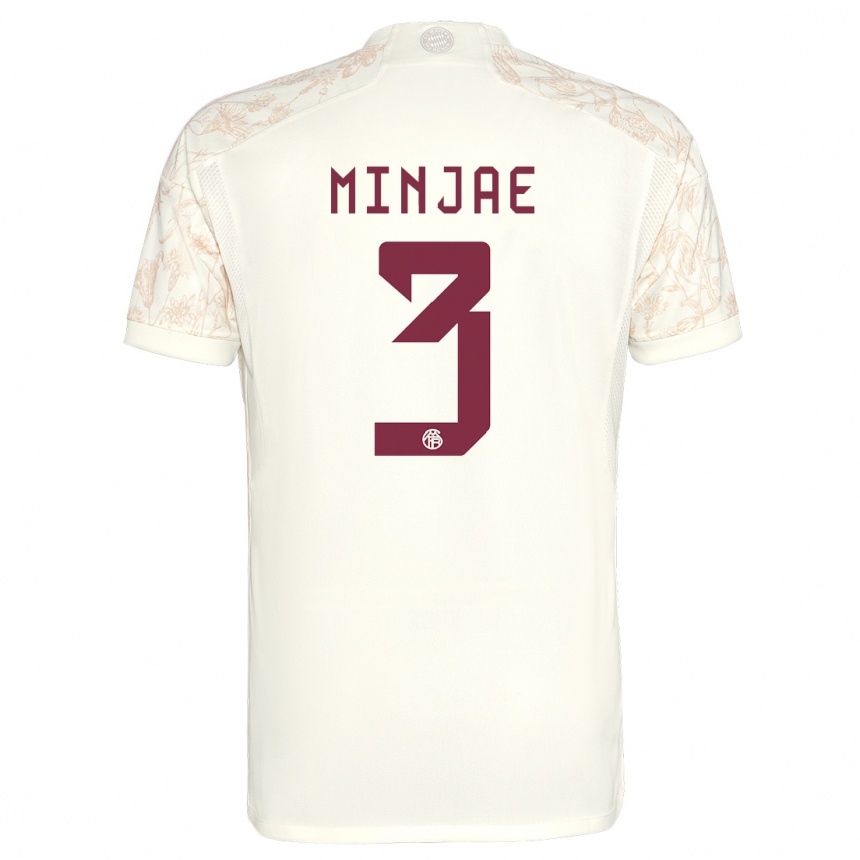 キッズフットボールキム・ミンジェ#3オフホワイトサードユニフォームシャツ2023/24ジャージーユニフォーム