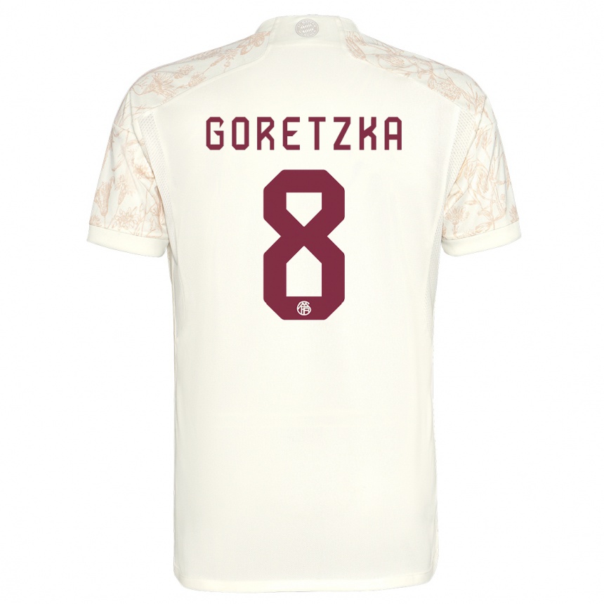 キッズフットボールレオン・ゴレツカ#8オフホワイトサードユニフォームシャツ2023/24ジャージーユニフォーム