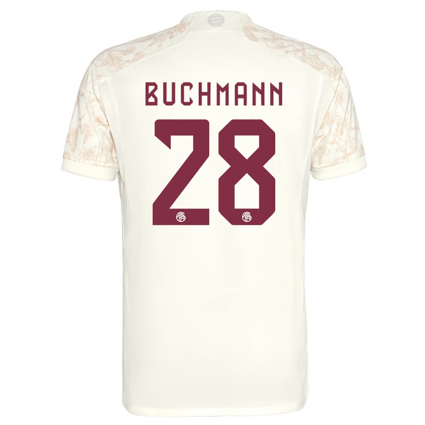 キッズフットボールタレク・ブッフマン#28オフホワイトサードユニフォームシャツ2023/24ジャージーユニフォーム