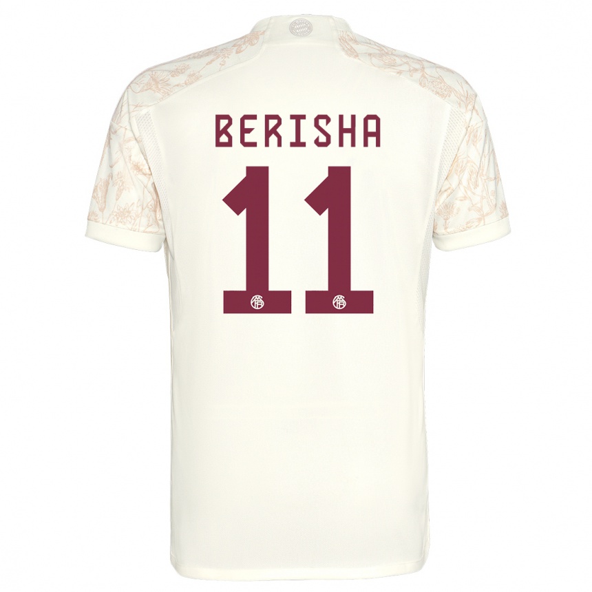キッズフットボールディオン・ベリシャ#11オフホワイトサードユニフォームシャツ2023/24ジャージーユニフォーム