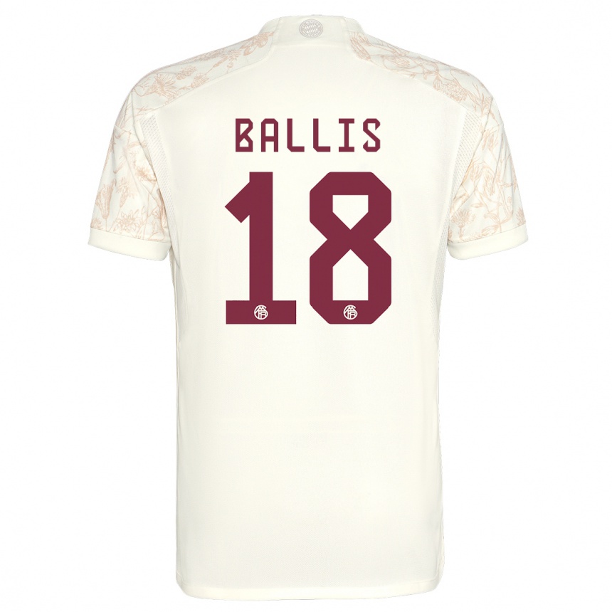 キッズフットボールベンジャミン・バリス#18オフホワイトサードユニフォームシャツ2023/24ジャージーユニフォーム