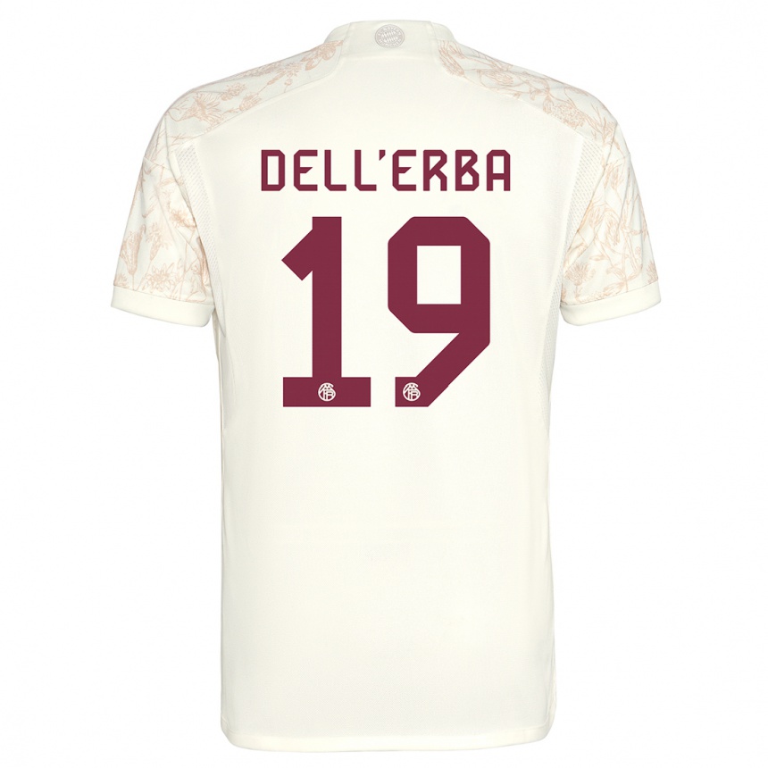 キッズフットボールダヴィデ・デレルバ#19オフホワイトサードユニフォームシャツ2023/24ジャージーユニフォーム