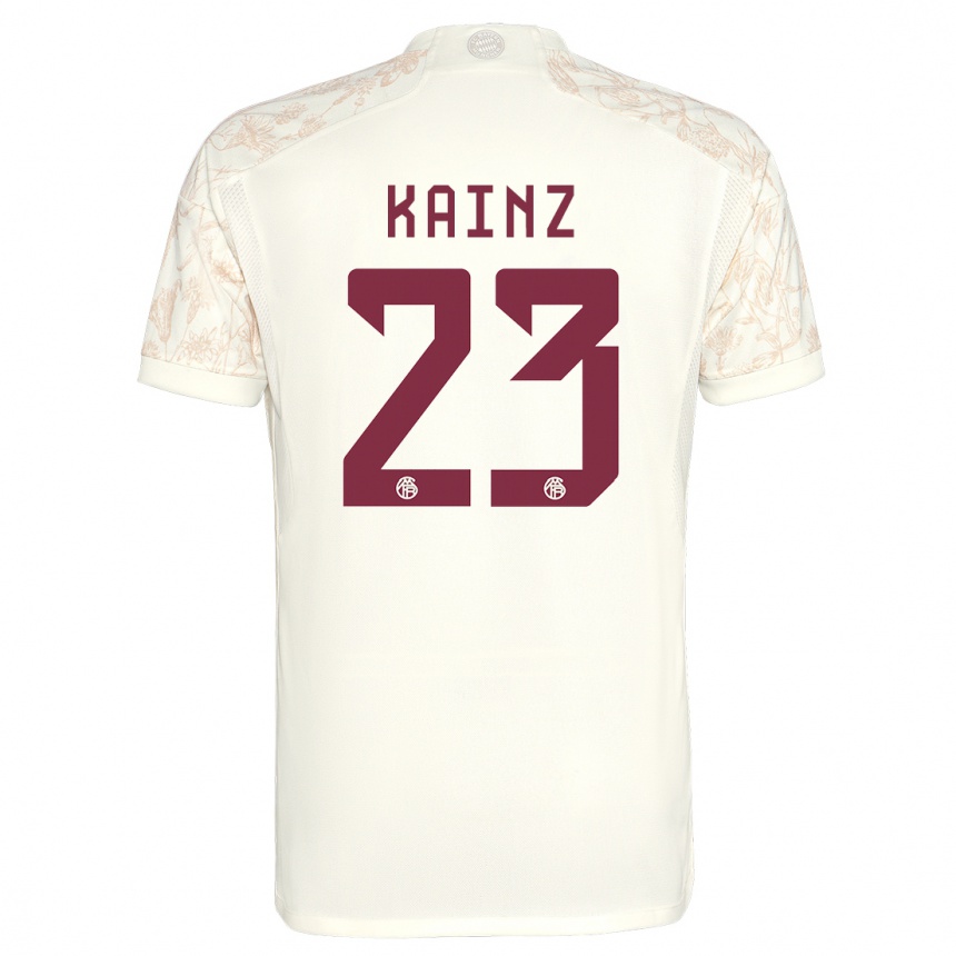 キッズフットボールマニュエル・カインツ#23オフホワイトサードユニフォームシャツ2023/24ジャージーユニフォーム
