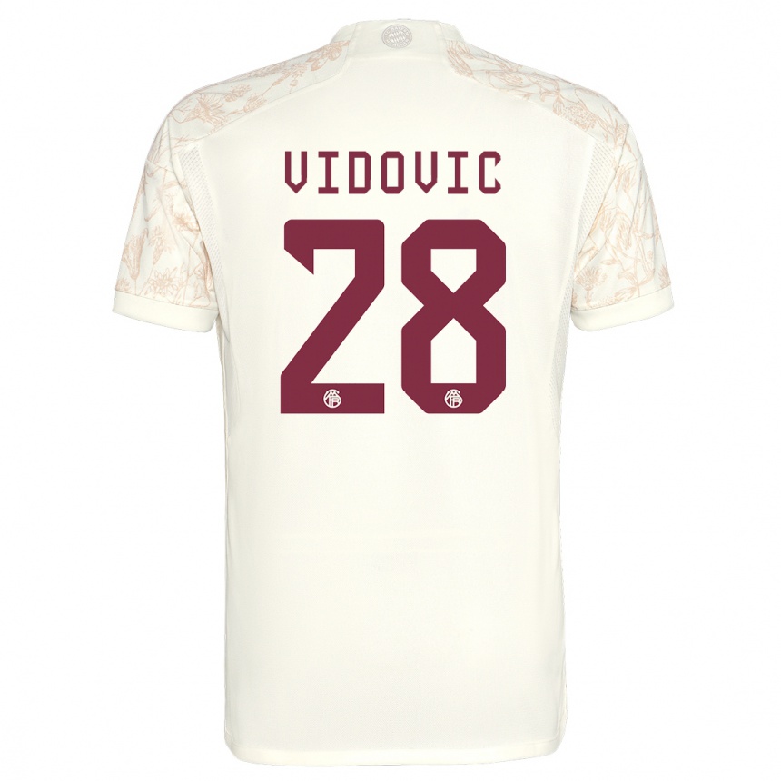 キッズフットボールガブリエル・ヴィドヴィチ#28オフホワイトサードユニフォームシャツ2023/24ジャージーユニフォーム
